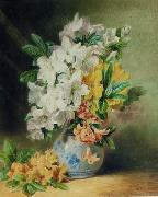 unknow artist Floral, beautiful classical still life of flowers.035 oil on canvas